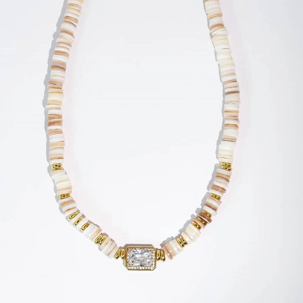 NEW TREASURE JEWELS women's dream pop gemstone necklace in nude